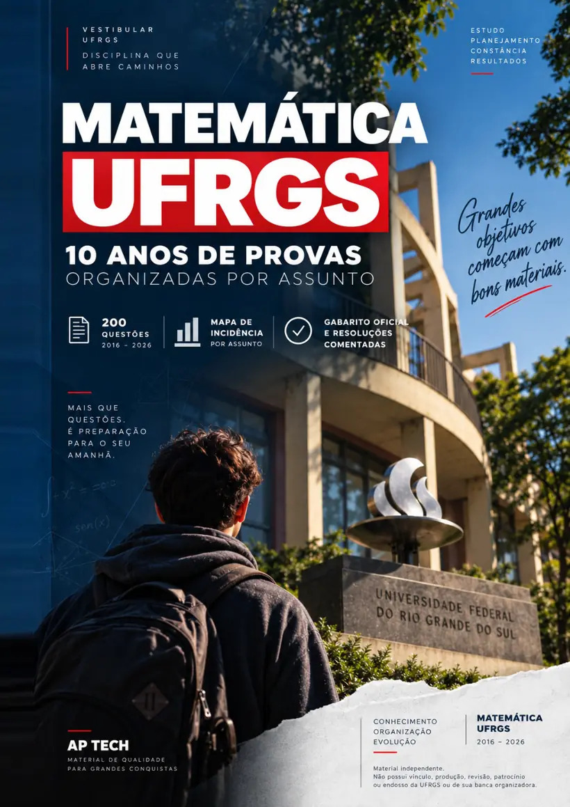 Capa do material Matemática UFRGS: 10 anos de provas organizadas por assunto